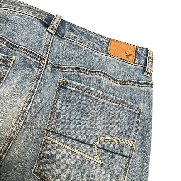 American Eagle Women's Jeggings Super Stretch Hi Rise Blue Jeans Size 6 - Picture 6 of 8
